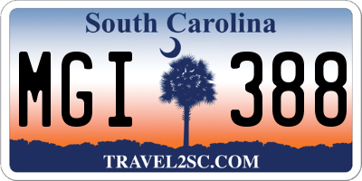 SC license plate MGI388