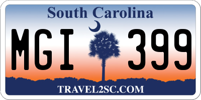 SC license plate MGI399