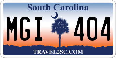 SC license plate MGI404