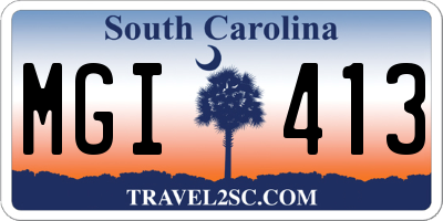 SC license plate MGI413