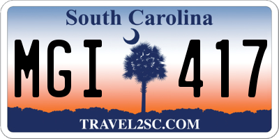 SC license plate MGI417