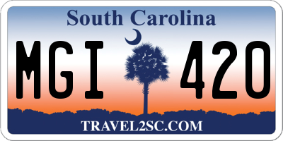 SC license plate MGI420
