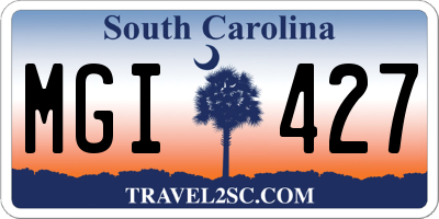 SC license plate MGI427