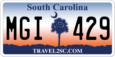 SC license plate MGI429