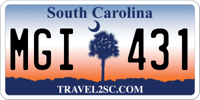 SC license plate MGI431