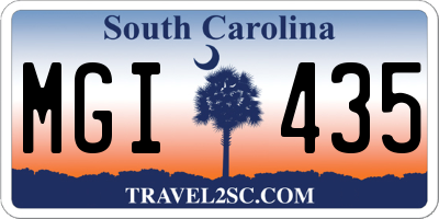 SC license plate MGI435
