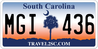 SC license plate MGI436