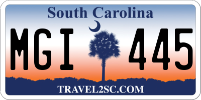 SC license plate MGI445