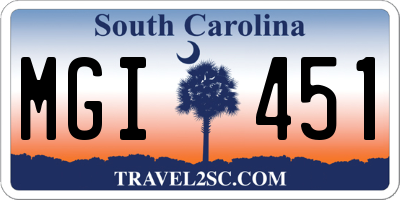 SC license plate MGI451