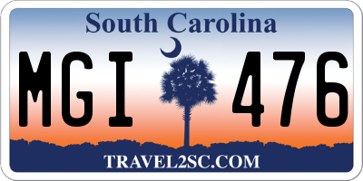 SC license plate MGI476