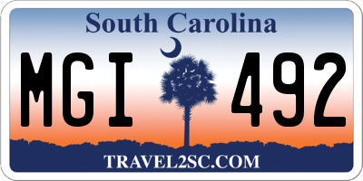 SC license plate MGI492