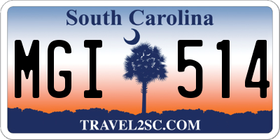 SC license plate MGI514
