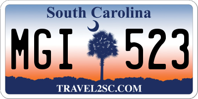 SC license plate MGI523