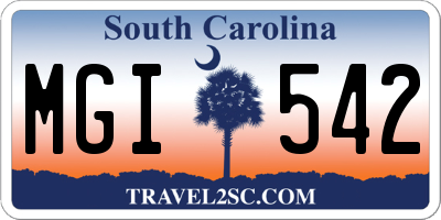 SC license plate MGI542