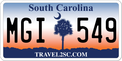 SC license plate MGI549