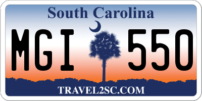 SC license plate MGI550
