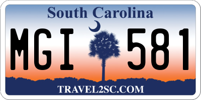 SC license plate MGI581