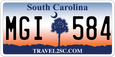 SC license plate MGI584