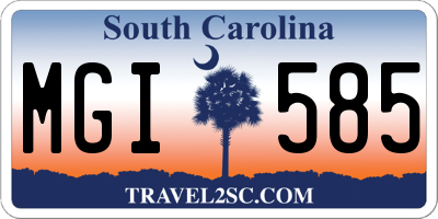SC license plate MGI585