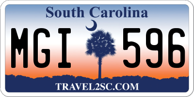 SC license plate MGI596