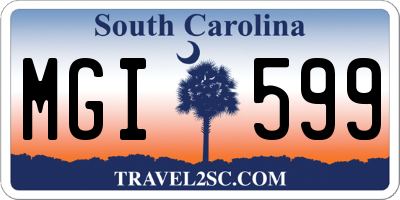 SC license plate MGI599