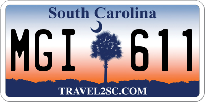SC license plate MGI611