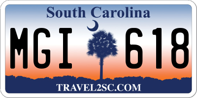 SC license plate MGI618