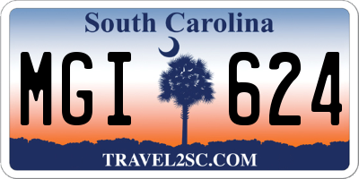 SC license plate MGI624