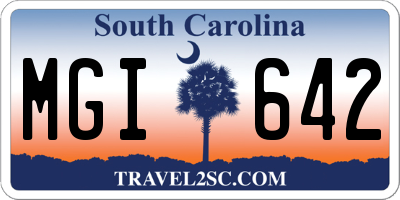 SC license plate MGI642