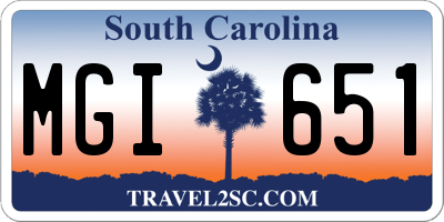 SC license plate MGI651