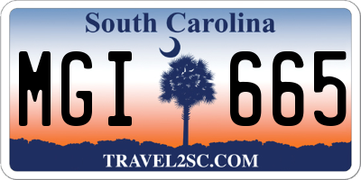 SC license plate MGI665