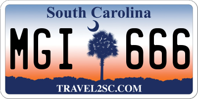 SC license plate MGI666
