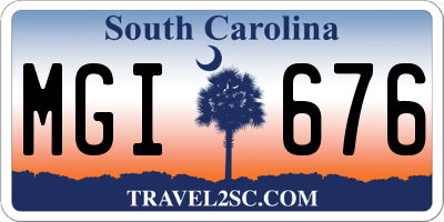 SC license plate MGI676