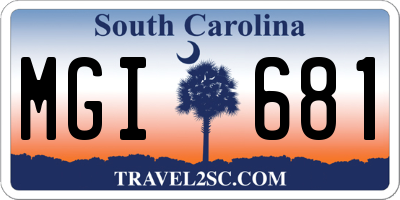 SC license plate MGI681