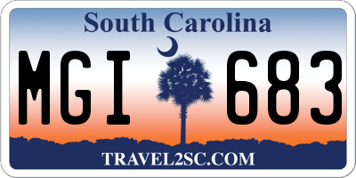 SC license plate MGI683
