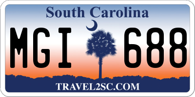 SC license plate MGI688