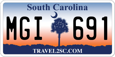 SC license plate MGI691