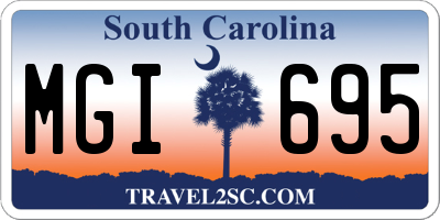 SC license plate MGI695