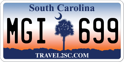 SC license plate MGI699