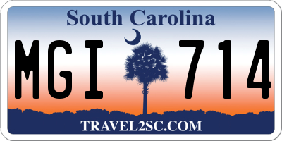 SC license plate MGI714