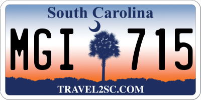 SC license plate MGI715