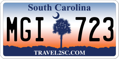 SC license plate MGI723