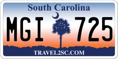 SC license plate MGI725