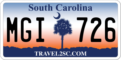 SC license plate MGI726