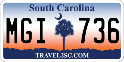 SC license plate MGI736