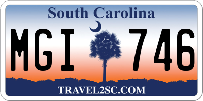 SC license plate MGI746