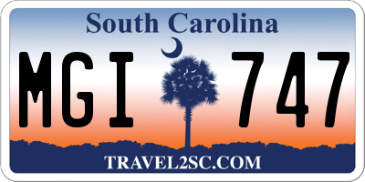 SC license plate MGI747