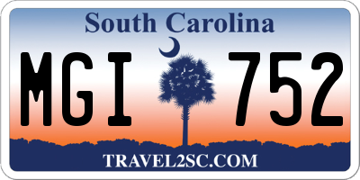 SC license plate MGI752