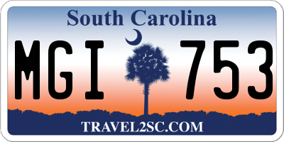SC license plate MGI753
