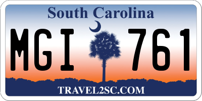 SC license plate MGI761